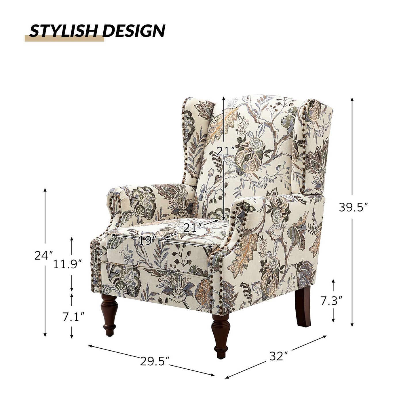 Karat Home - Theodor Armchair: Navy