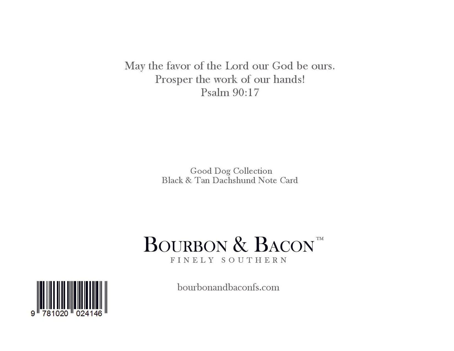Bourbon & Bacon - Dachshund, Black and Tan Note Cards