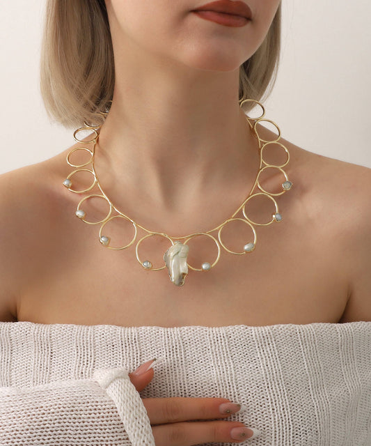 BUBU BY TEKIN SHOP - Gold Plated Stone Boho Necklace
