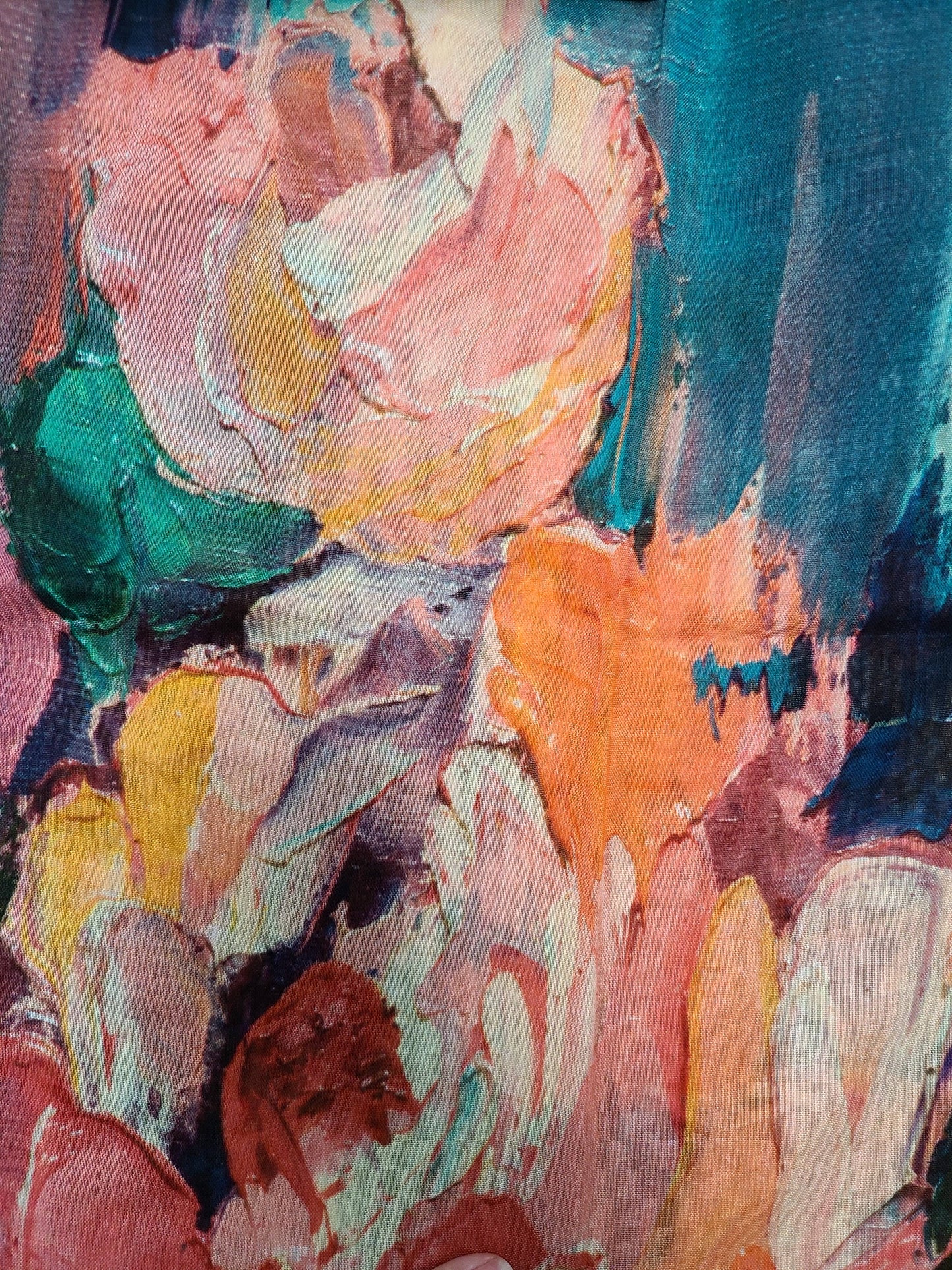 KikiSol - Abstract Salmon Cotton Modal Scarf