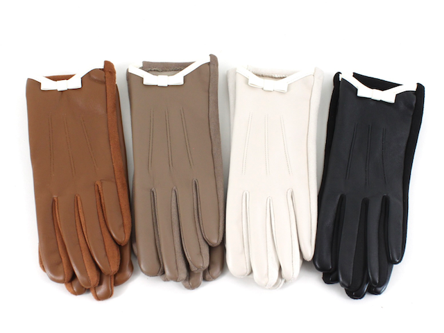 Pretty Persuasions - A24010 White Bow Gloves: 03 Khaki
