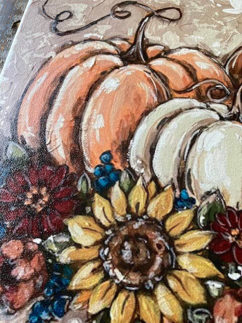 Rustic Nester - Fall Harvest canvas art print, Thanksgiving home decor: 16x20