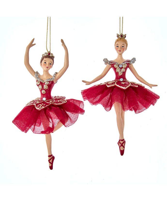 Regal Red Ballerina Ornaments