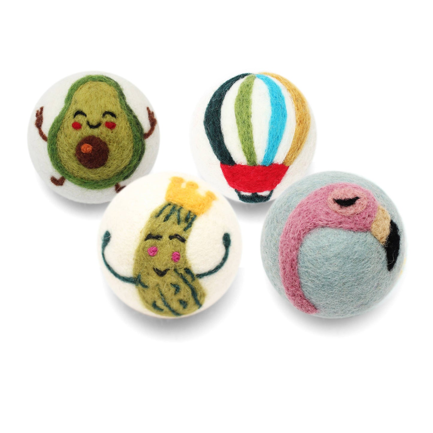 Ethical Global - Avocado, Flamingo, Hot Air Balloon, Pickle Wool Dryer Balls : Flamingo