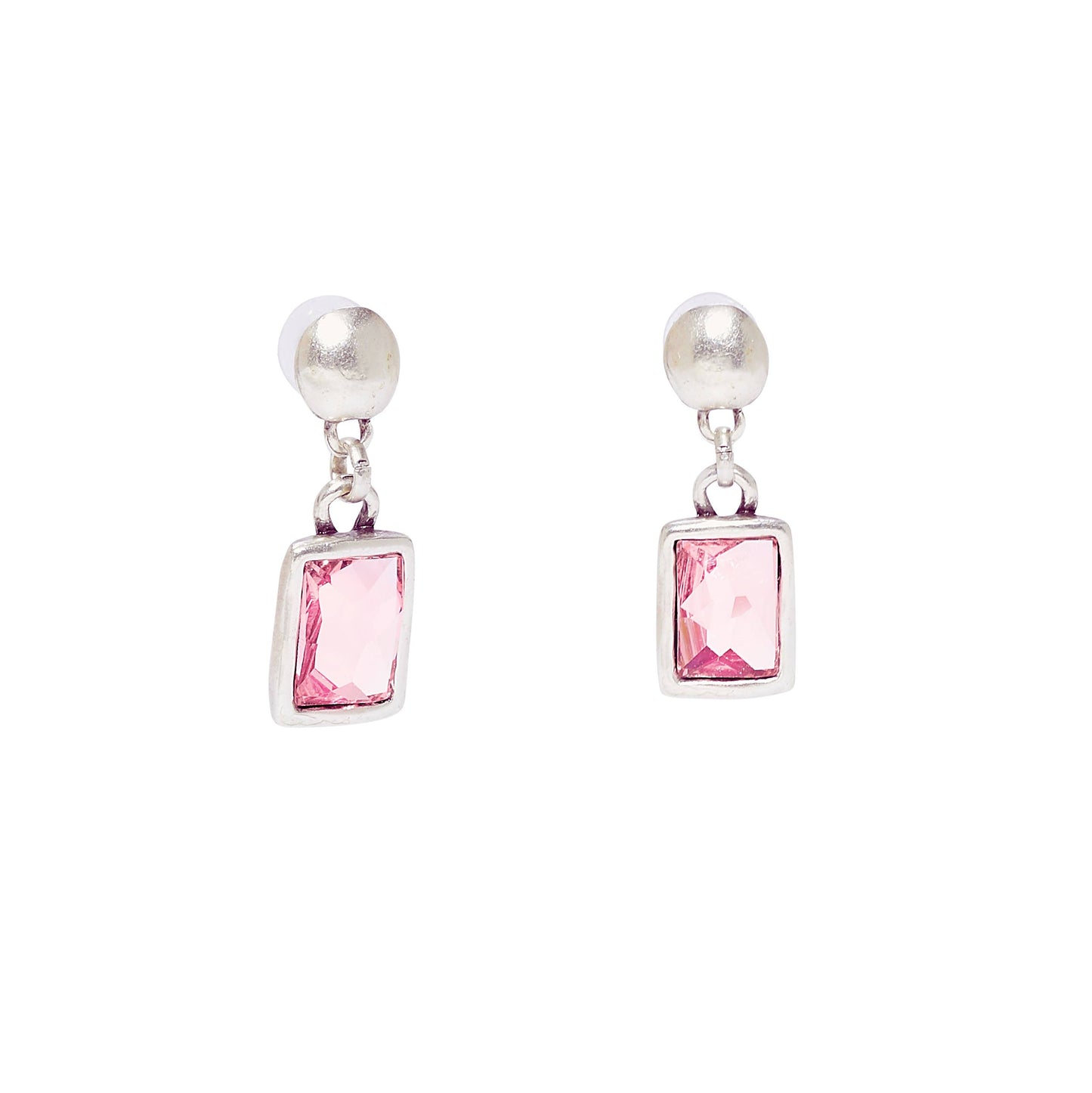 Chanour - Handmade Pink Crystal Pewter Earrings - 1816 Pink