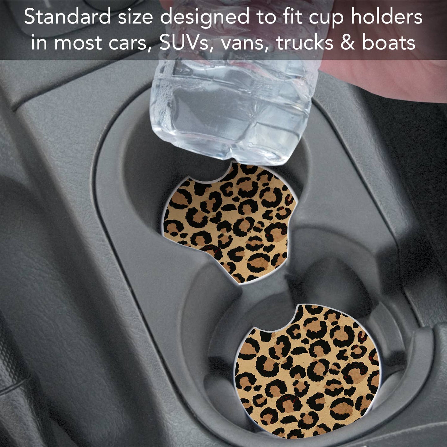 CounterArt/Highland Home/Thirstystone/CoasterStone - Leopard Print Bulk Stone Car Coaster-NO PACKAGING