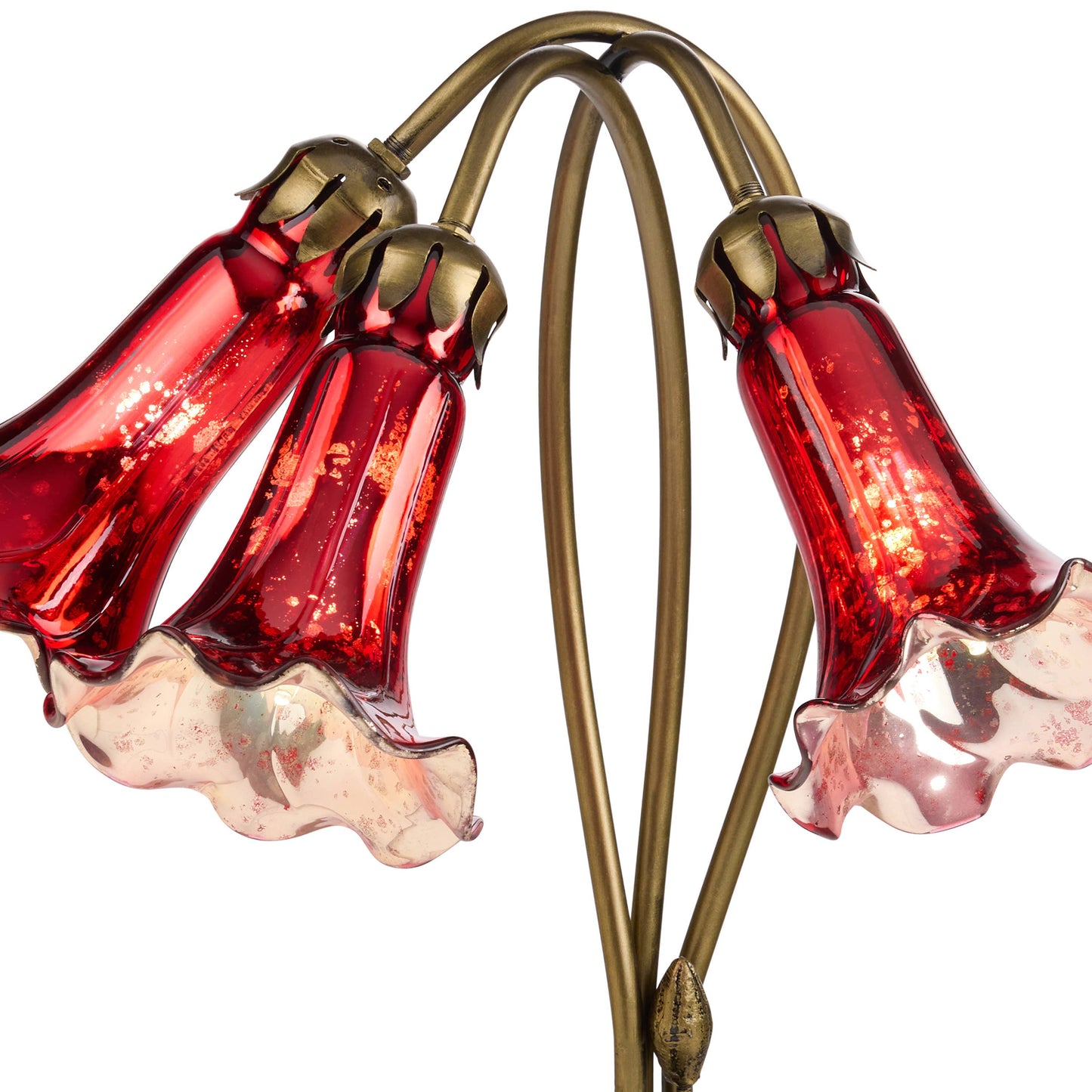 River of Goods - 16"H Hand Blown Glass 3 Lily Downlight Table Lamp