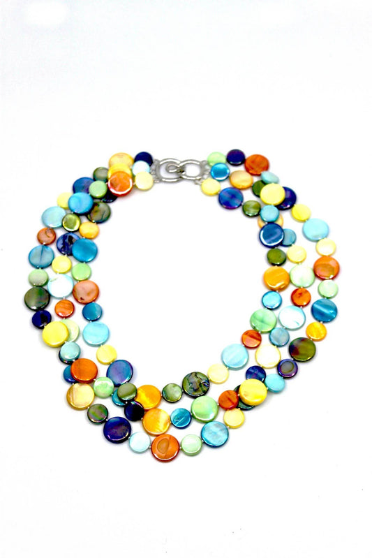 Sea Lily - 252053 - Tropical Fruit 3 Strand MOP Necklace
