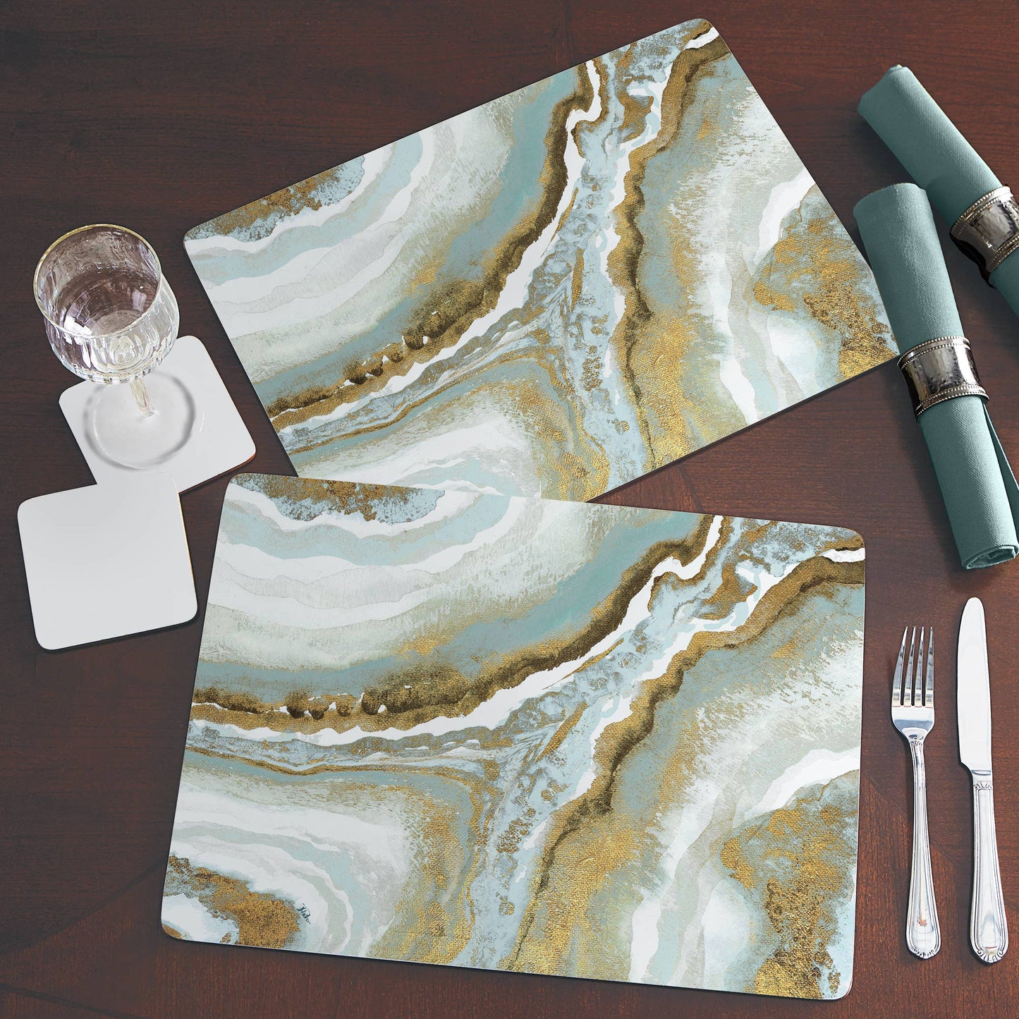 CounterArt/Highland Home/Thirstystone/CoasterStone - Cala Home Teal Agate