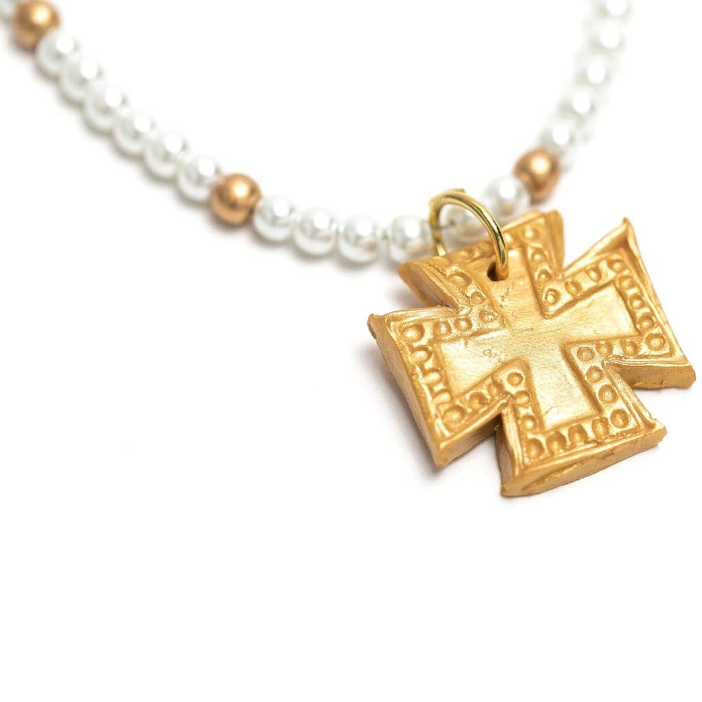 Hidden Truth Jewelry - Pearls with the Elizabeth Cross Necklace