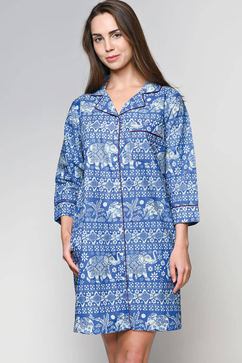 Sevya Handmade - Ami Cotton Nightshirt: S/M / Red & White