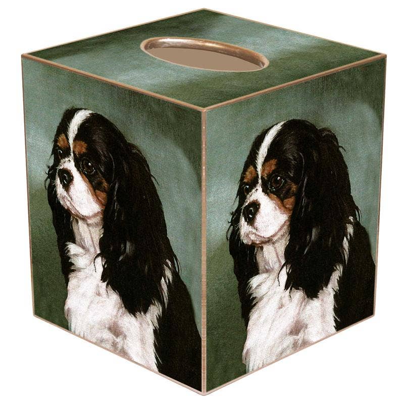Marye-Kelley - King Charles Spainel Tissue Box Cover: Paper Mache
