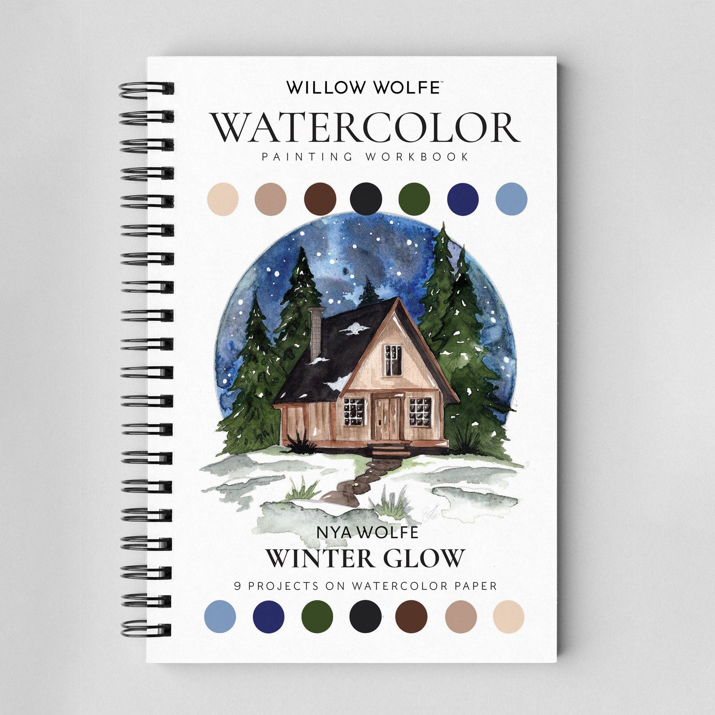 Willow Wolfe USA - Winter Glow Watercolor Workbook By Nya Wolfe