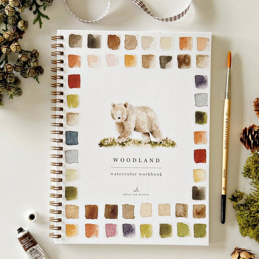emily lex studio - Woodland watercolor workbook