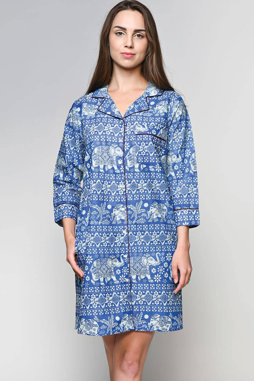 Sevya Handmade - Ami Cotton Nightshirt: L/XL / Red & White