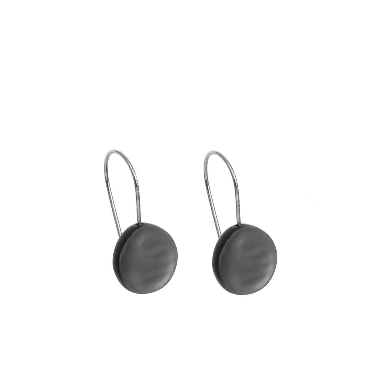 Origin Jewelry - Resin & Shell Drop Earrings - SMALL, Rounded Edge, 0.5": Red