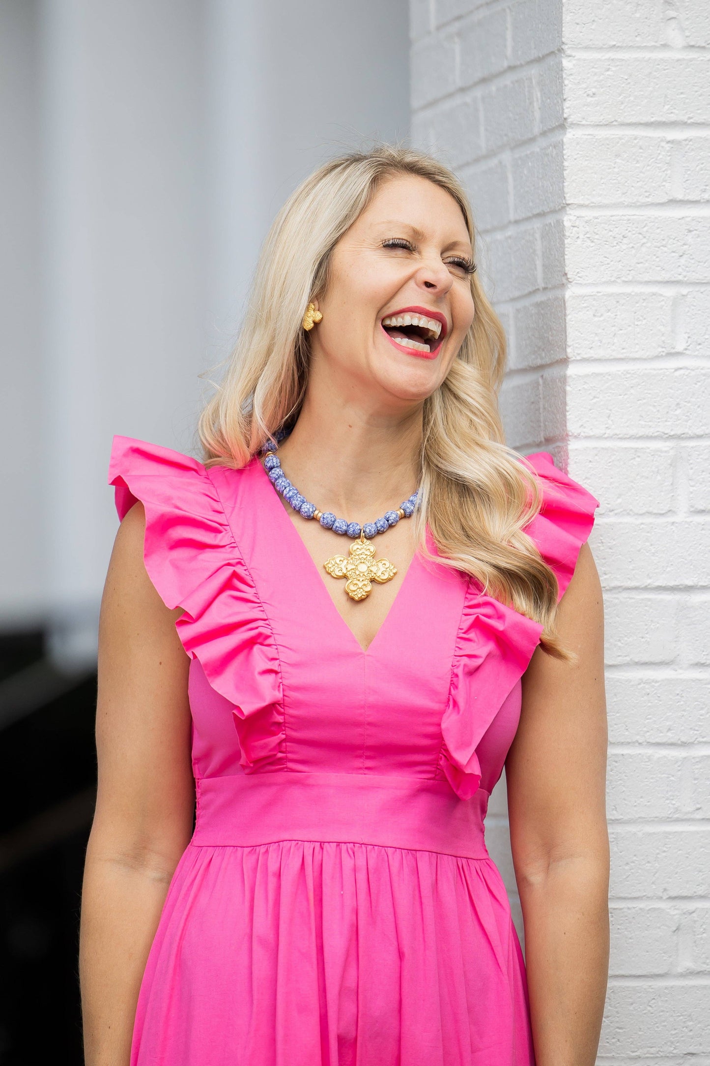 Hidden Truth Jewelry - Blue and White Glass with Andrea Cross