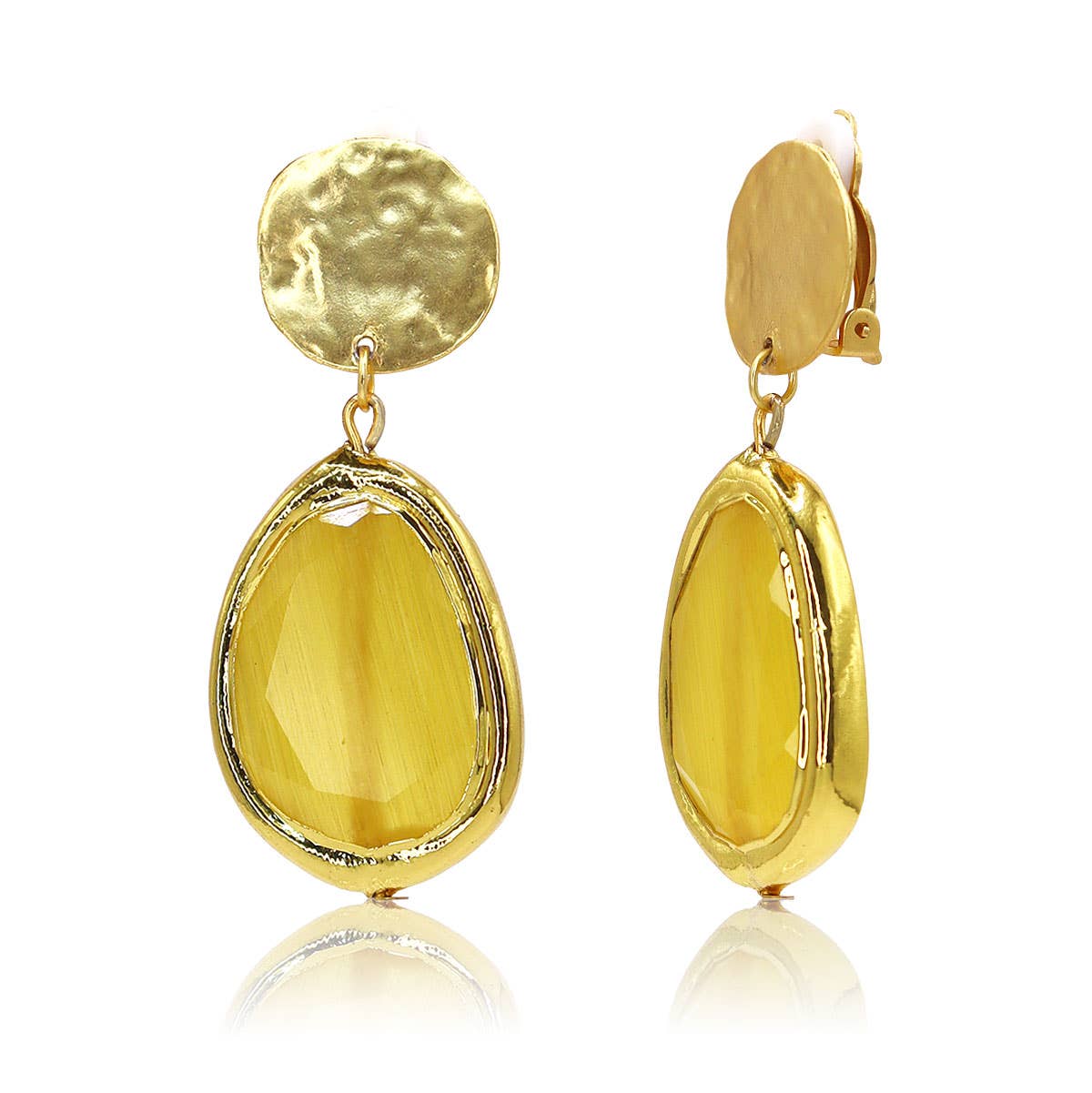 KARINE SULTAN - Vivid Gems Clip-on Earrings: Cobalt Blue