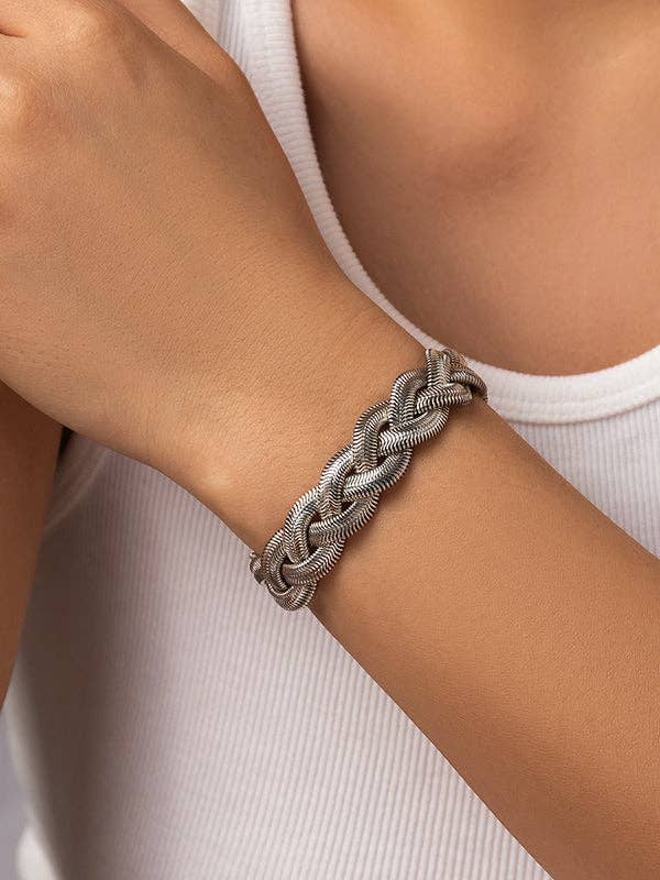 Elanora - Adjustable Snake Chain Bracelet Accessories: SILVER / Adjustable
