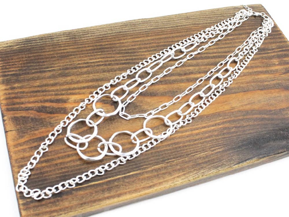 Pretty Persuasions - N20111 3-Layer Bold Chain Link Necklace: 01 GD