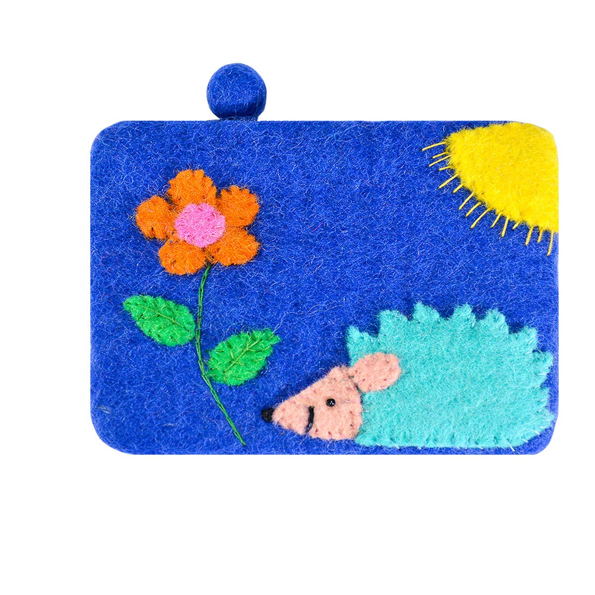 BNB Crafts Inc. - Hedgehog and Flower Coin Purse: Purple