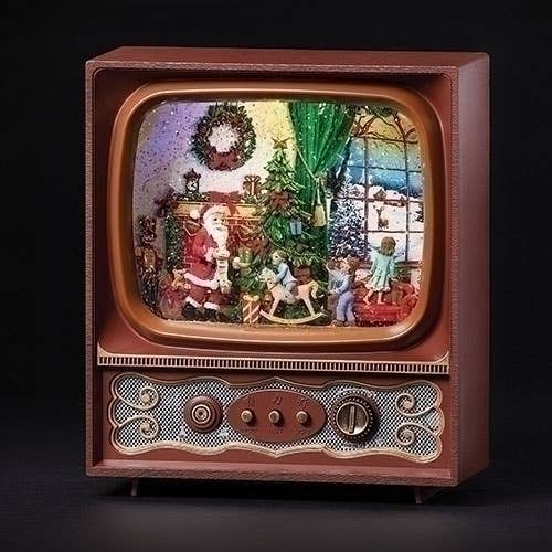 Roman - Lighted Musical Swirl TV with Santa & Children Scene