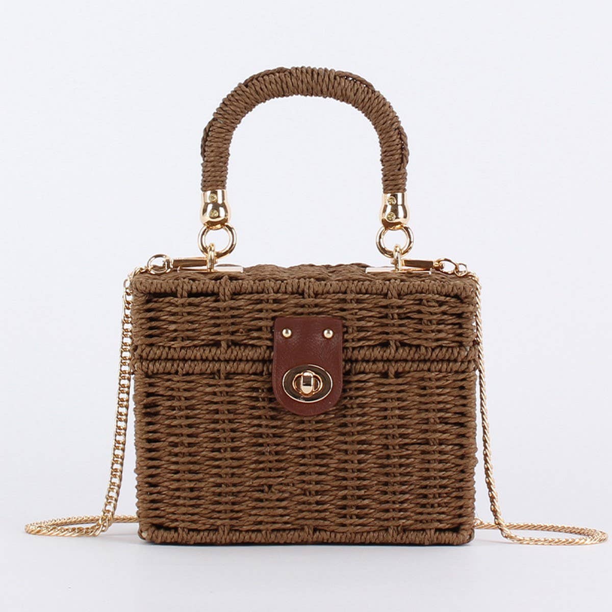 ACCITY - DUAL-PURPOSE LEISURE PAPER ROPE WOVEN BAG_CWAB4713: LIGHTBROWN / (OS) 1