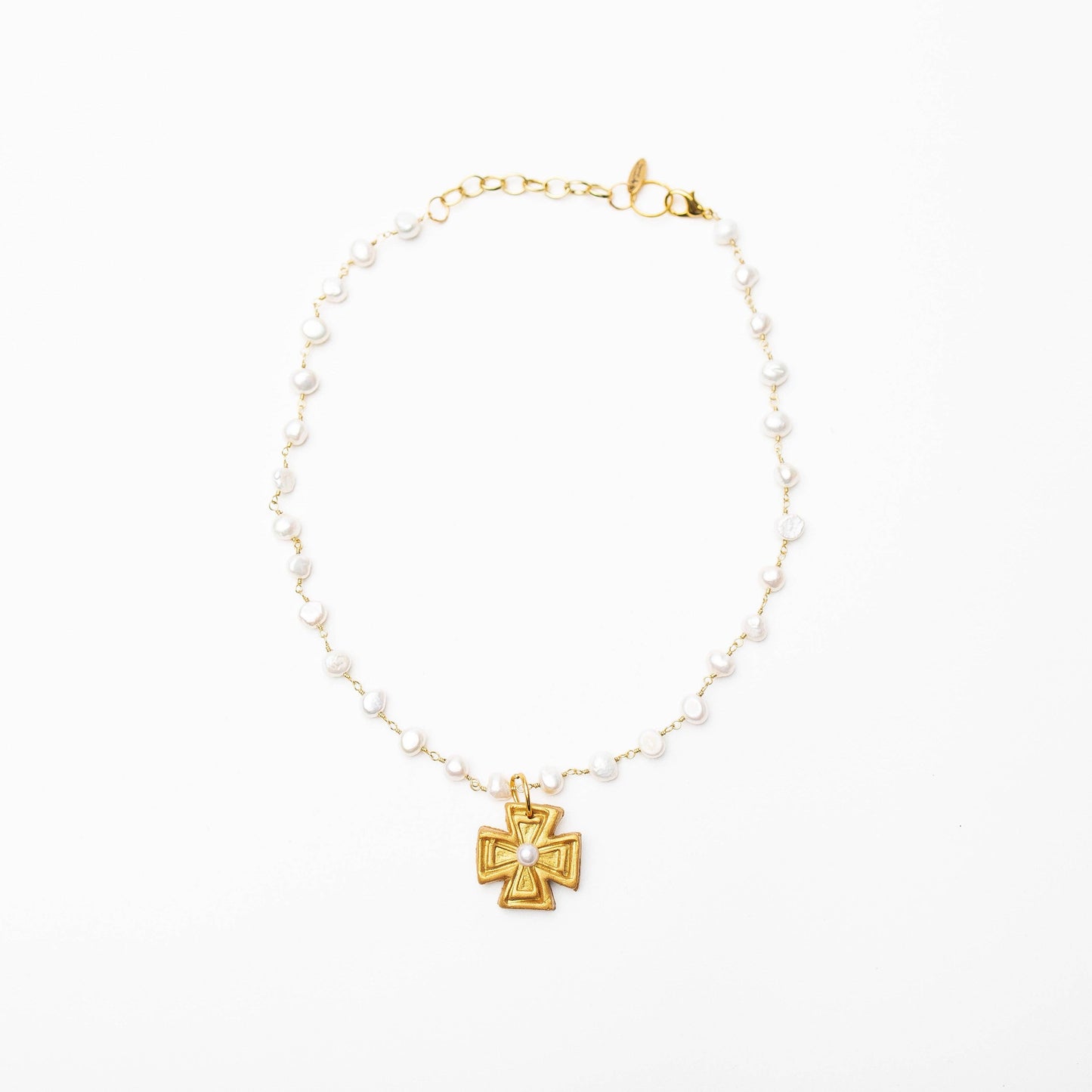 Hidden Truth Jewelry - Fresh Water Pearl Chain with Anna Pearl Cross