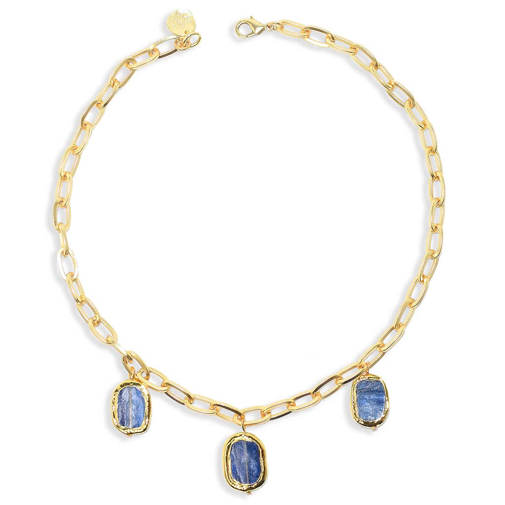 KARINE SULTAN - Collar necklace with kyanite stone pendants