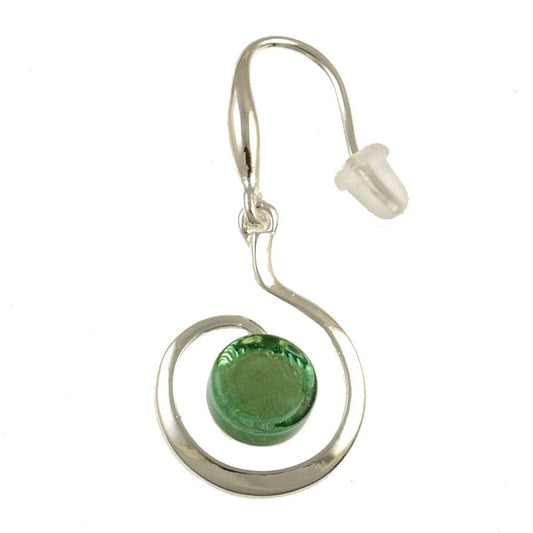Origin Jewelry - Swirl Earrings, Resin & Shell in Seven Colors: Silver/Green