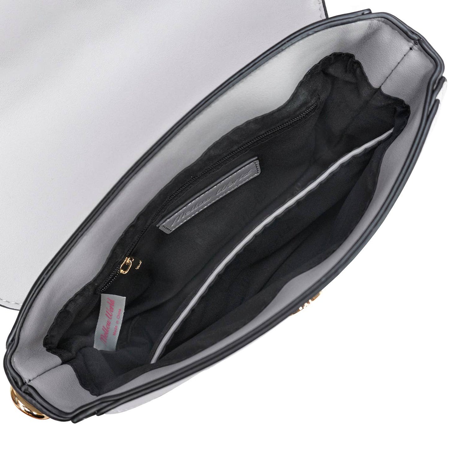 Mellow World - Sylvie Tonal Structured Flap Crossbody: Multi Black