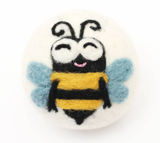 Ethical Global - Bee's Wool Dryer Balls Fair Trade: Happy Bee