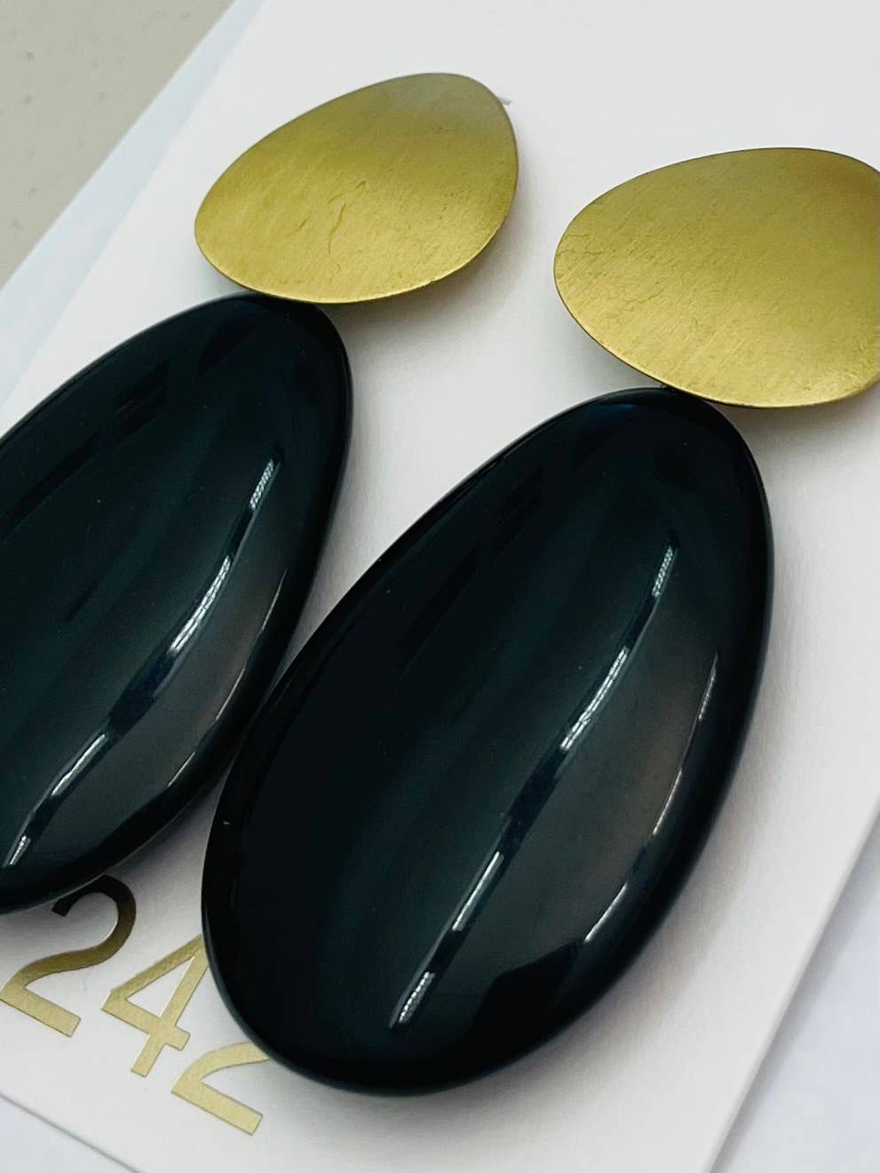 TWO FORTY TWO - Bracelet - 6-side stretch (black/brass) BR306