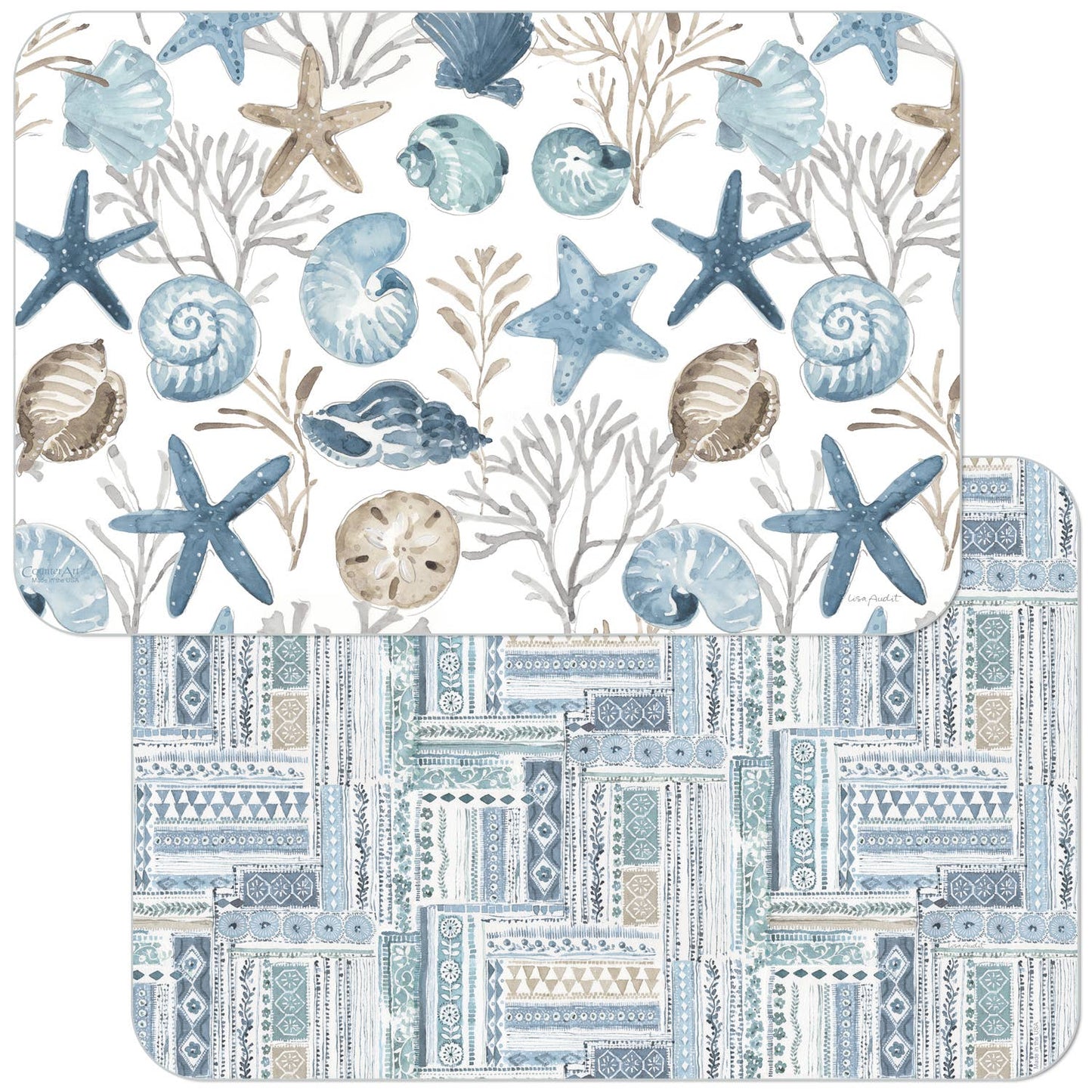 CounterArt/Highland Home/Thirstystone/CoasterStone - Blue Escape Reversible Rectangular Plastic Placemat
