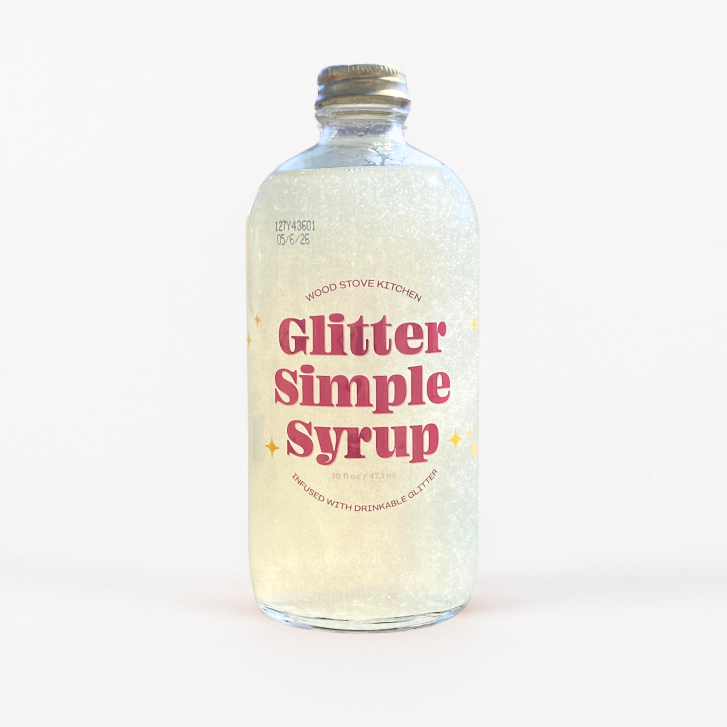 Wood Stove Kitchen - Glitter Simple Syrup, 16 fl oz with Edible Glitter