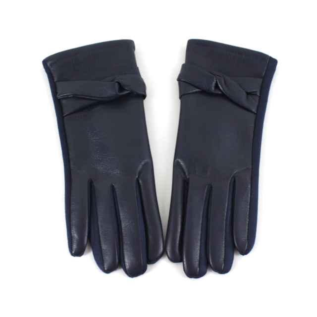 Pretty Persuasions - A25013 Faux Leather Gloves: 03 Navy
