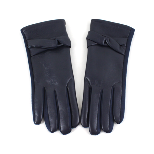 Pretty Persuasions - A25013 Faux Leather Gloves: 03 Navy
