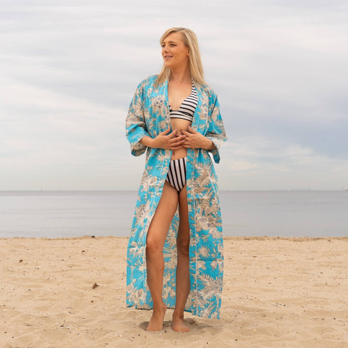 Linen Connections - Cotton Kimono Robe - Avya