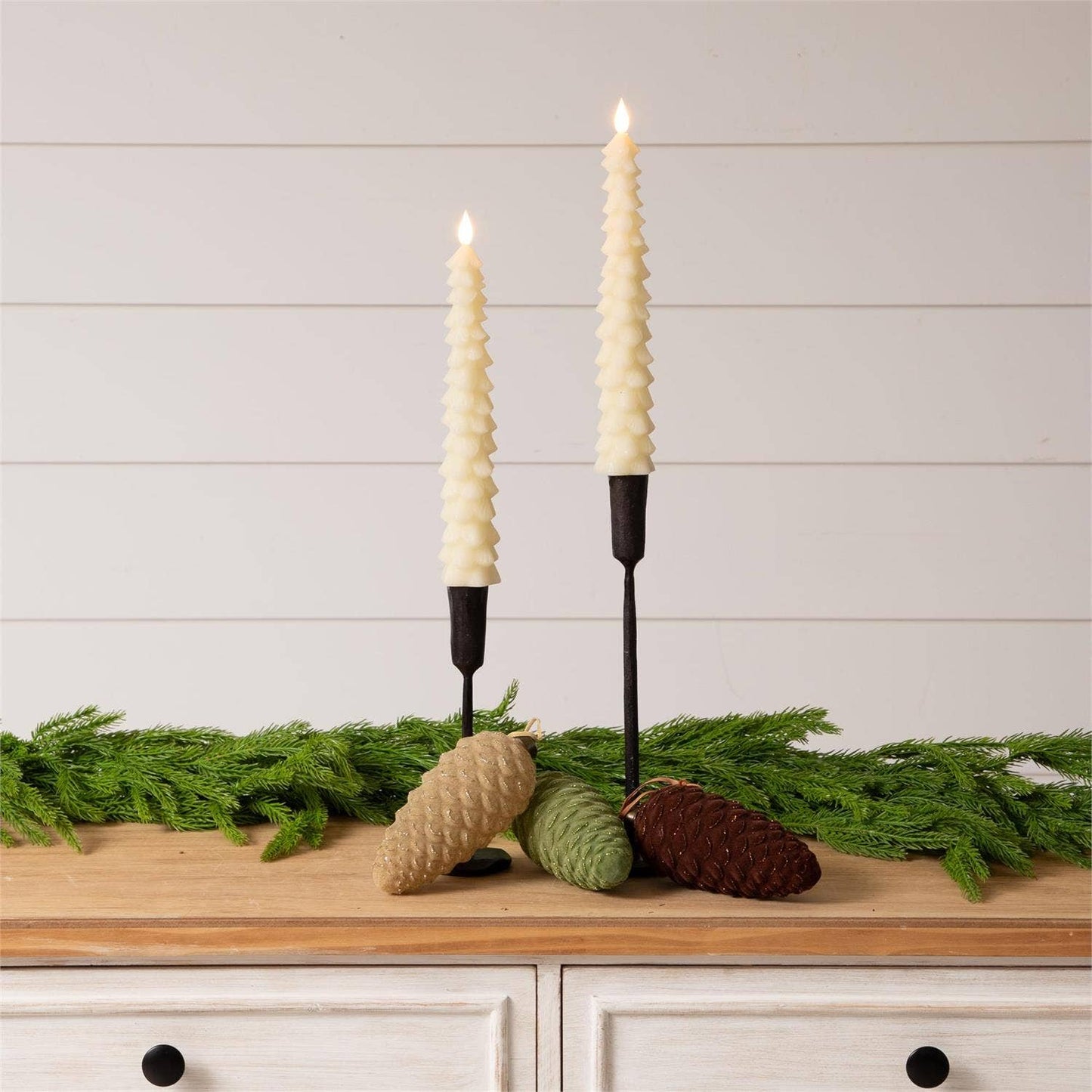 Audrey's Home & Gift - Led Candle - Ivory Christmas Tree Taper (Pk/02)