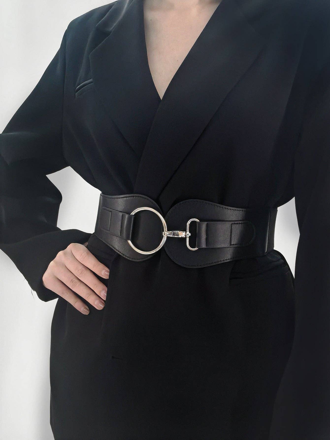 Kustom Kreations Goods - PU Elastic Wide Belt: Black / One Size