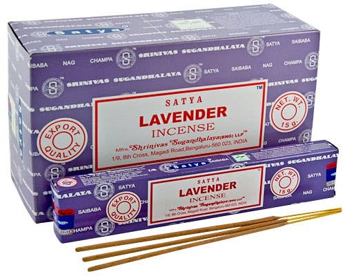DESIGNS BY DEEKAY INC - English Lavender Satya Incense Sticks 1 Dozen 15 Gram Packs
