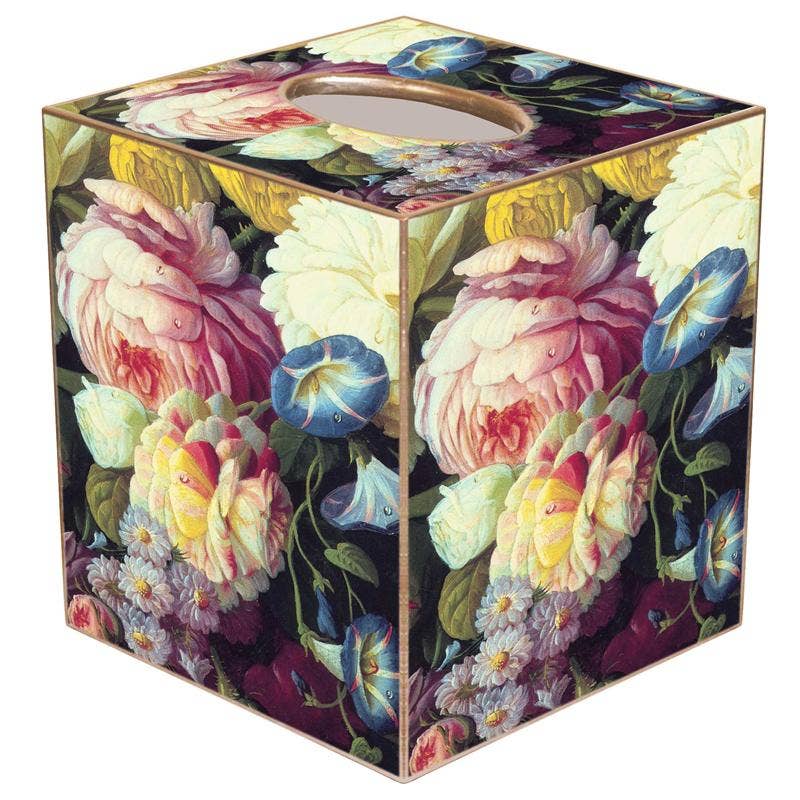 Marye-Kelley - Peony Floral Design Tissue Box Cover: Paper Mache