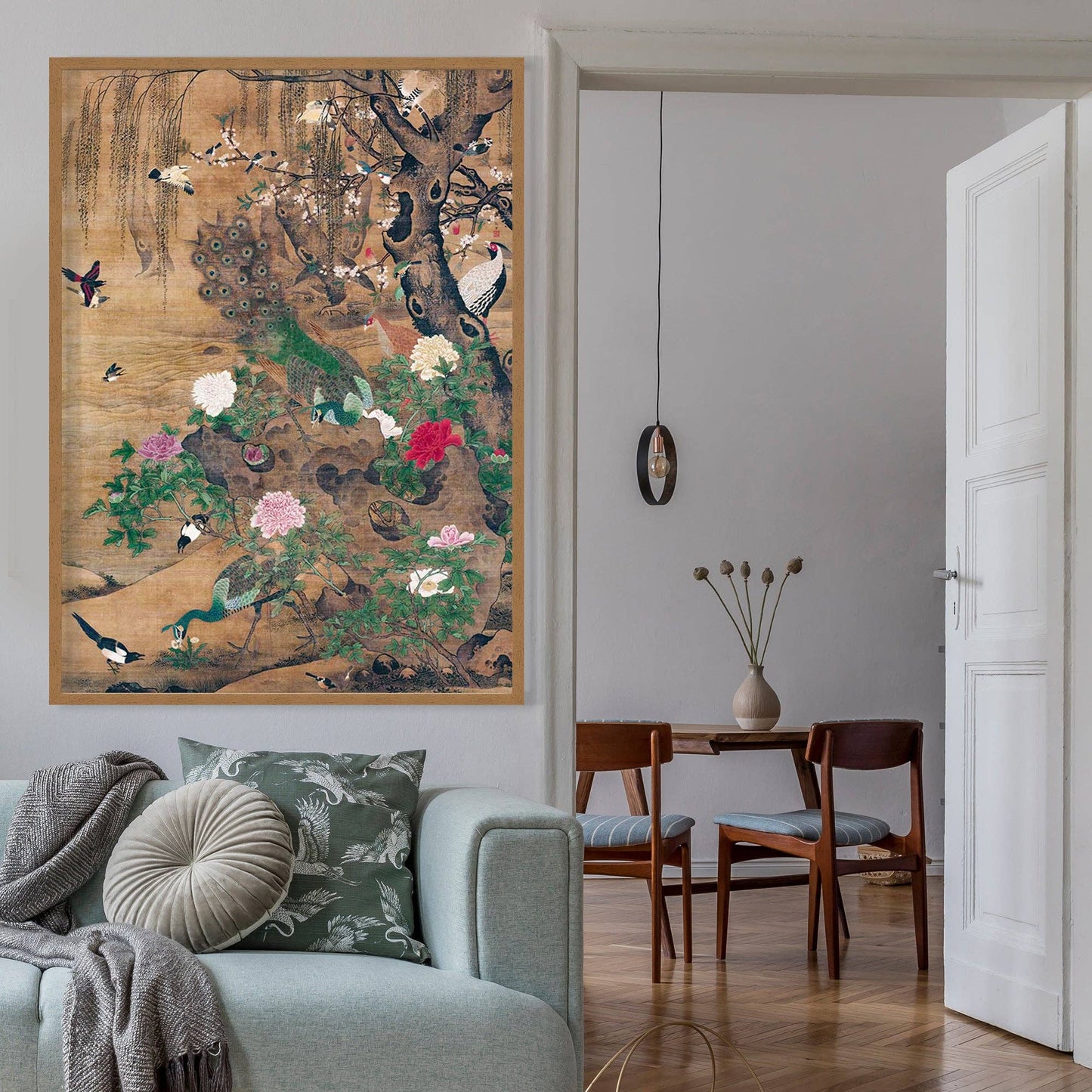 Ink & Drop - Birds and flowers vintage painting by Yin Hong: 11 ¾ x 15 ¾ in | 30x40 cm / Matte