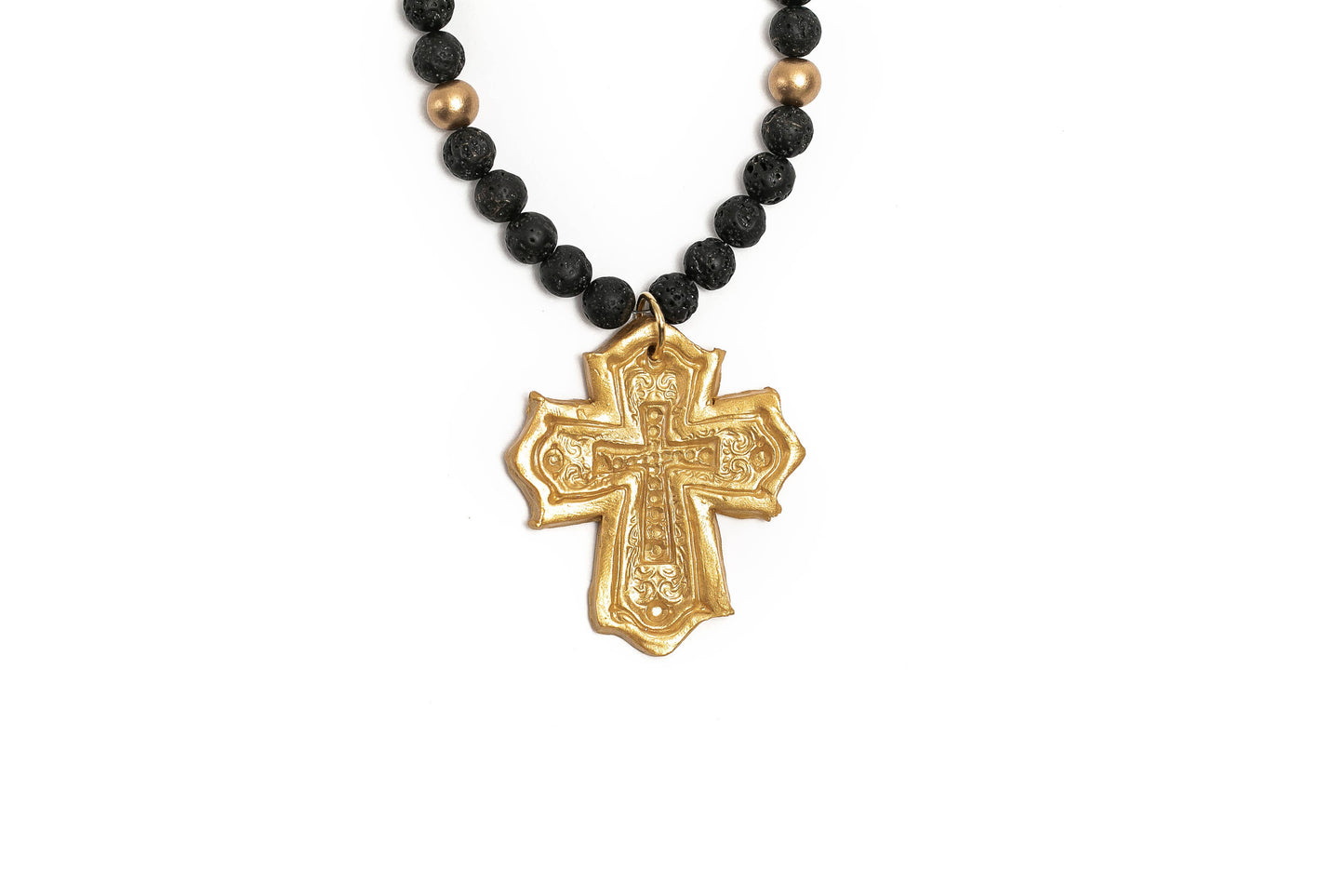 Hidden Truth Jewelry - Black Lava with Leah Cross Necklace