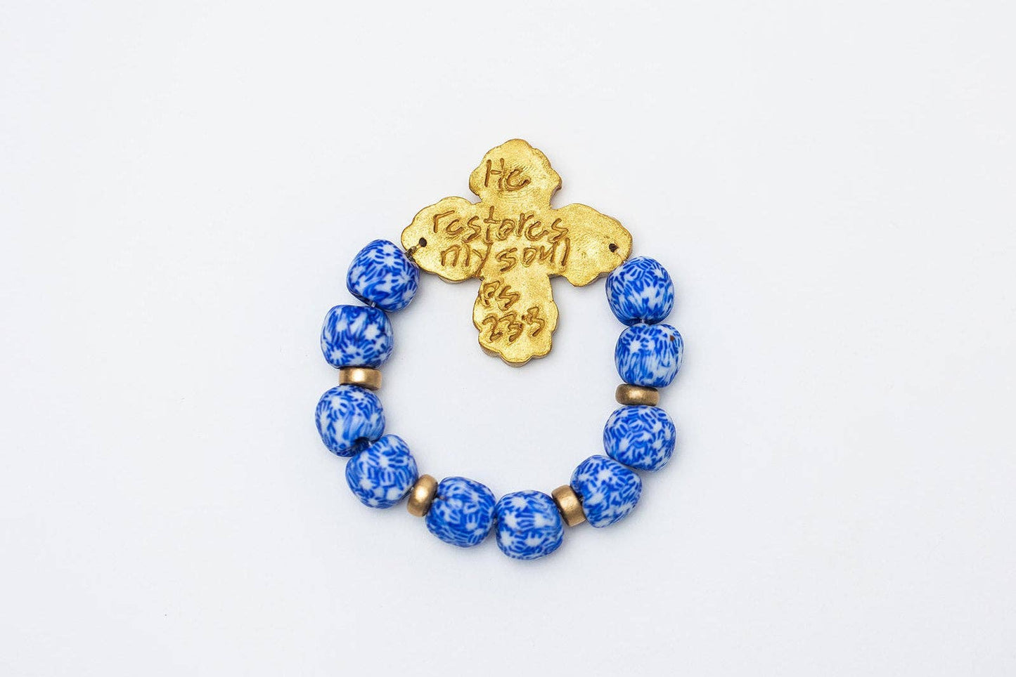 Hidden Truth Jewelry - Blue & White African Glass with Susie Cross