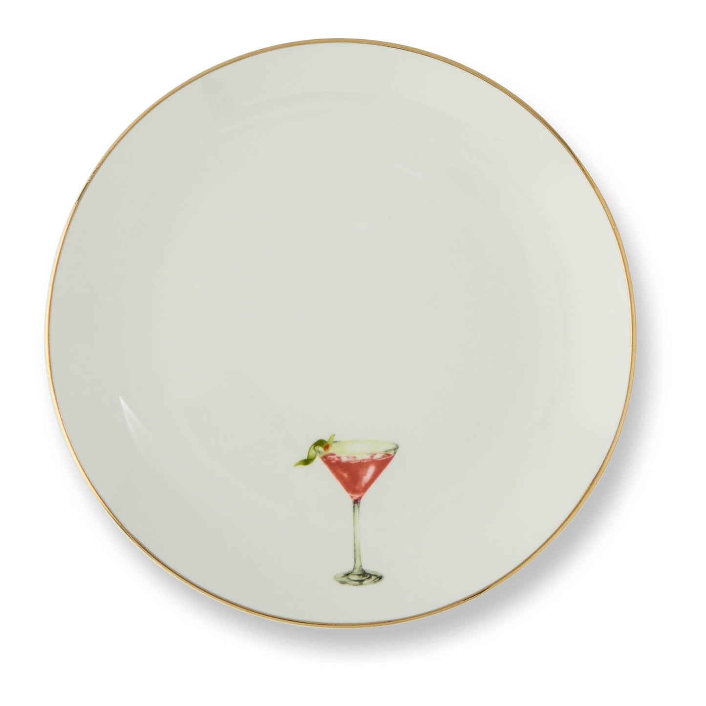 Core Home - 4pk 6" Gold Rim Plates - Classic Cocktails