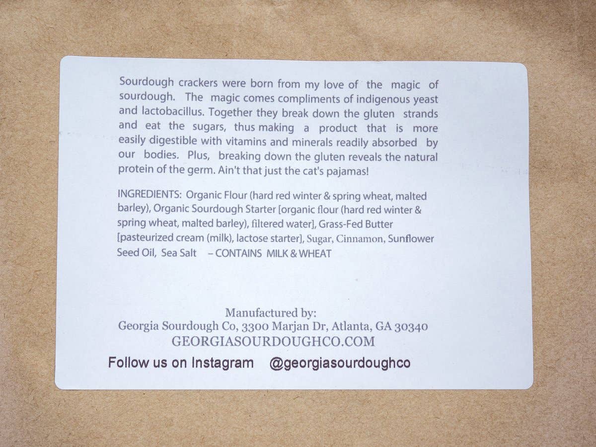 Georgia Sourdough Co. - Cinnamon Sugar Crackers: 6 oz.
