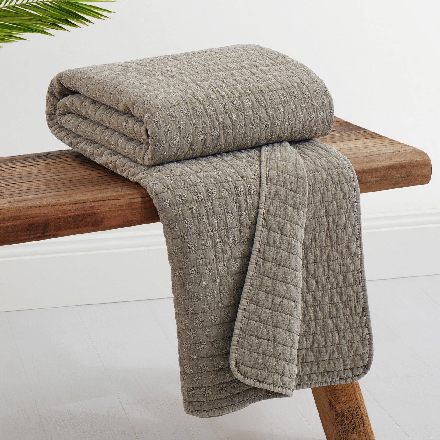 Levtex Home - Eyelet Quilted Throw: Taupe