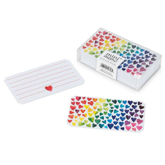 Abbott - Rainbow Hearts Mini Note Cards. 50 Pieces