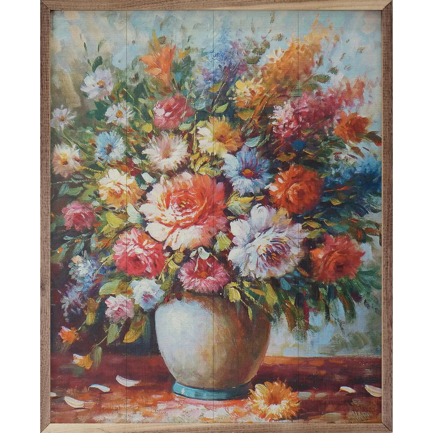 Kendrick Home - Bright Pastel Florals In Vase: 16 x 20 x 1.5